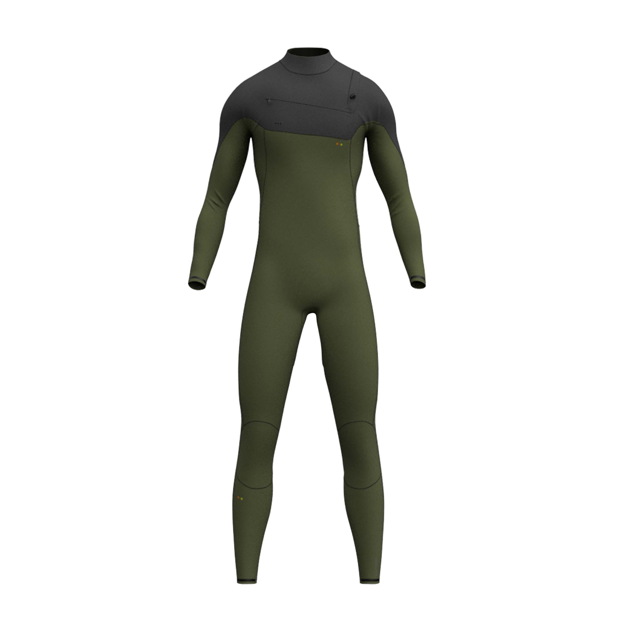 Traje de neopreno para surf de niños premium wetsuits kids 4-5--3-5mm olive -grey premium wetsuit