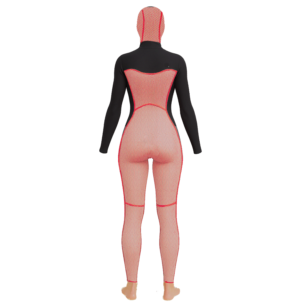 Surf Premium Wetsuit WOMEN 6_5_4 mm hooded interior back