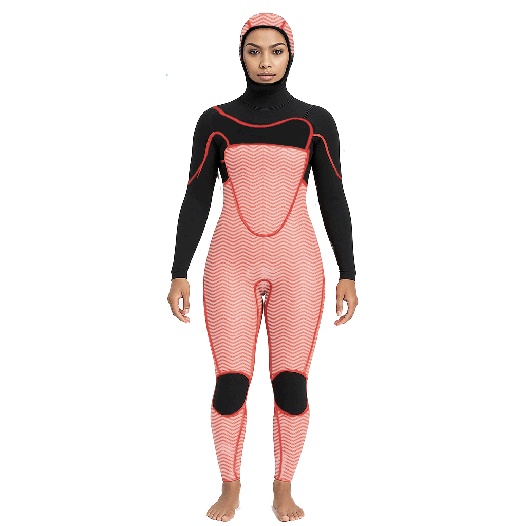 Surf Premium Wetsuit WOMEN 6_5_4 mm hooded interior front