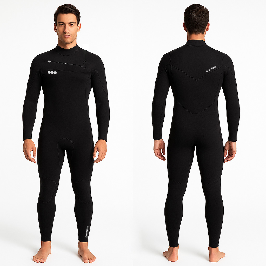 Surf Wetsuit MEN 4_3.5 mm SC 2 black frontback